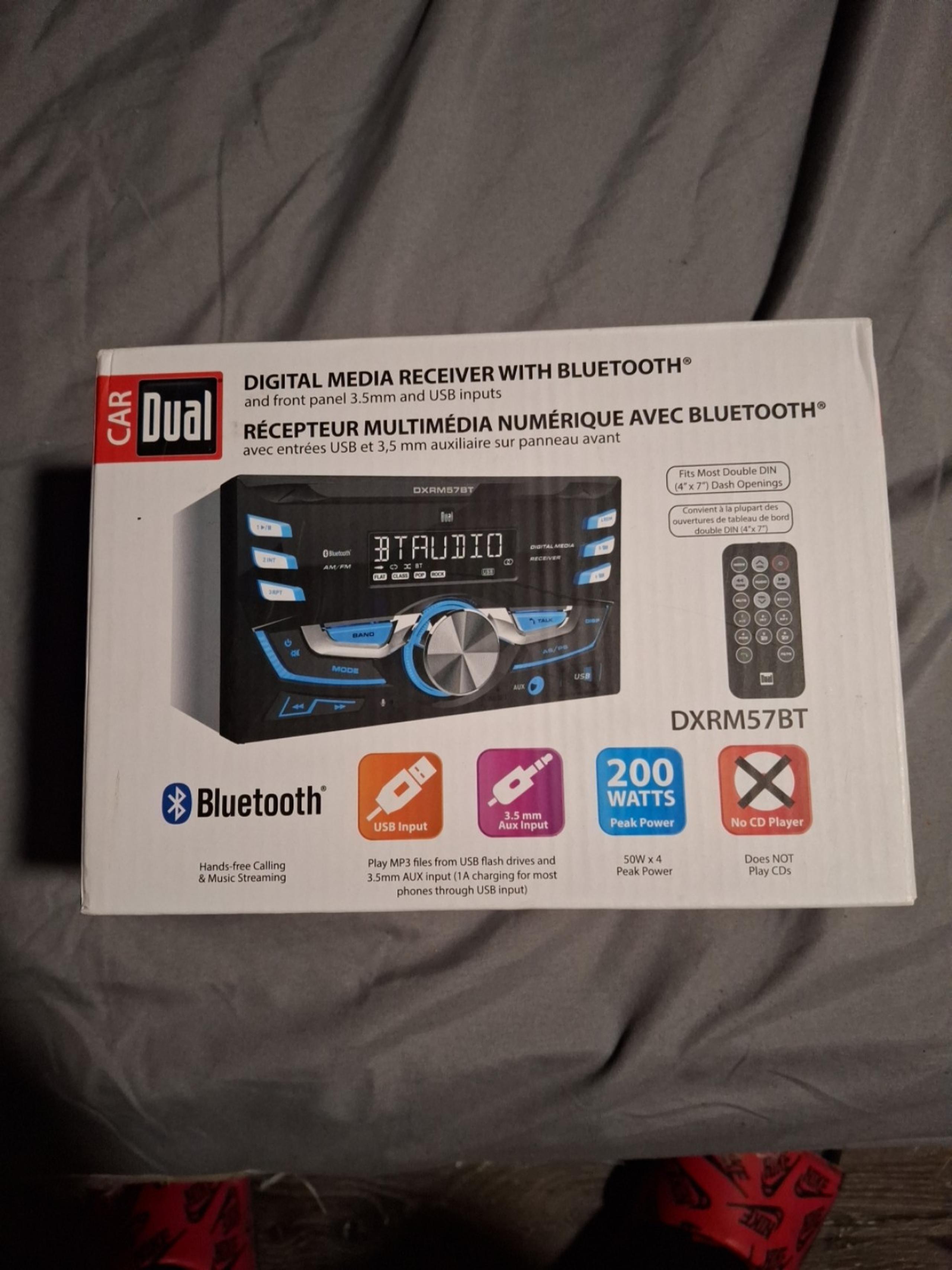(1) DUAL ELECTRONICS DXRM57BT CAR STEREO 2-DIN BLUETOOTH AUX AM/FM RADIO