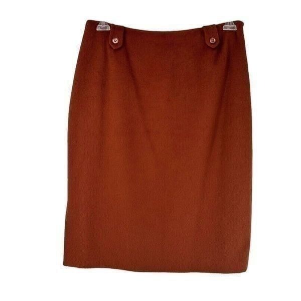 Tocca Skirt 100% Angora Pencil Skinny Womens Size 12 Burnt Sienna Brown Red