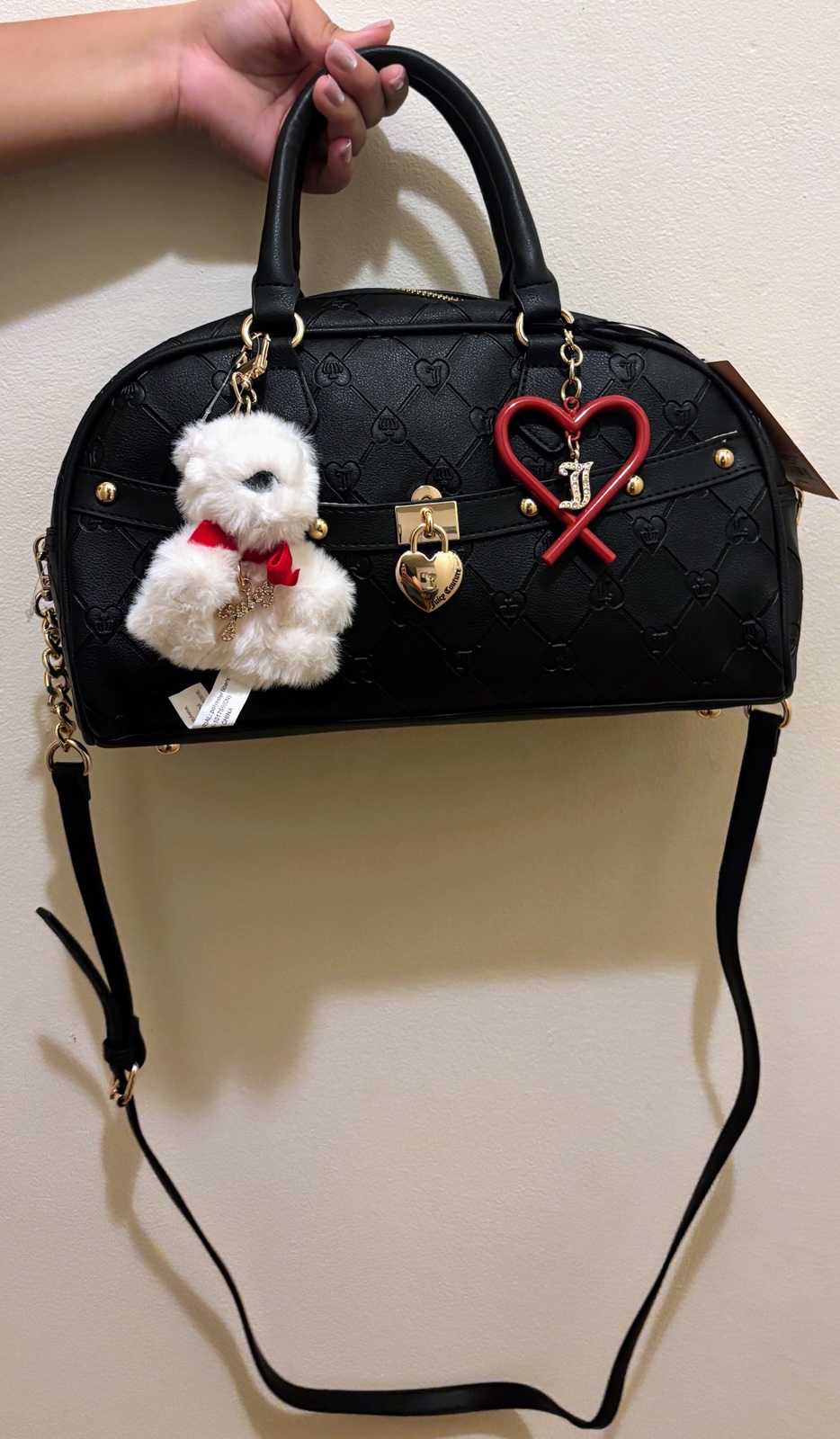 Juicy couture black satchel with charms