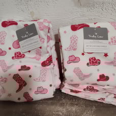 Set of disco cowgirl kitchen towels