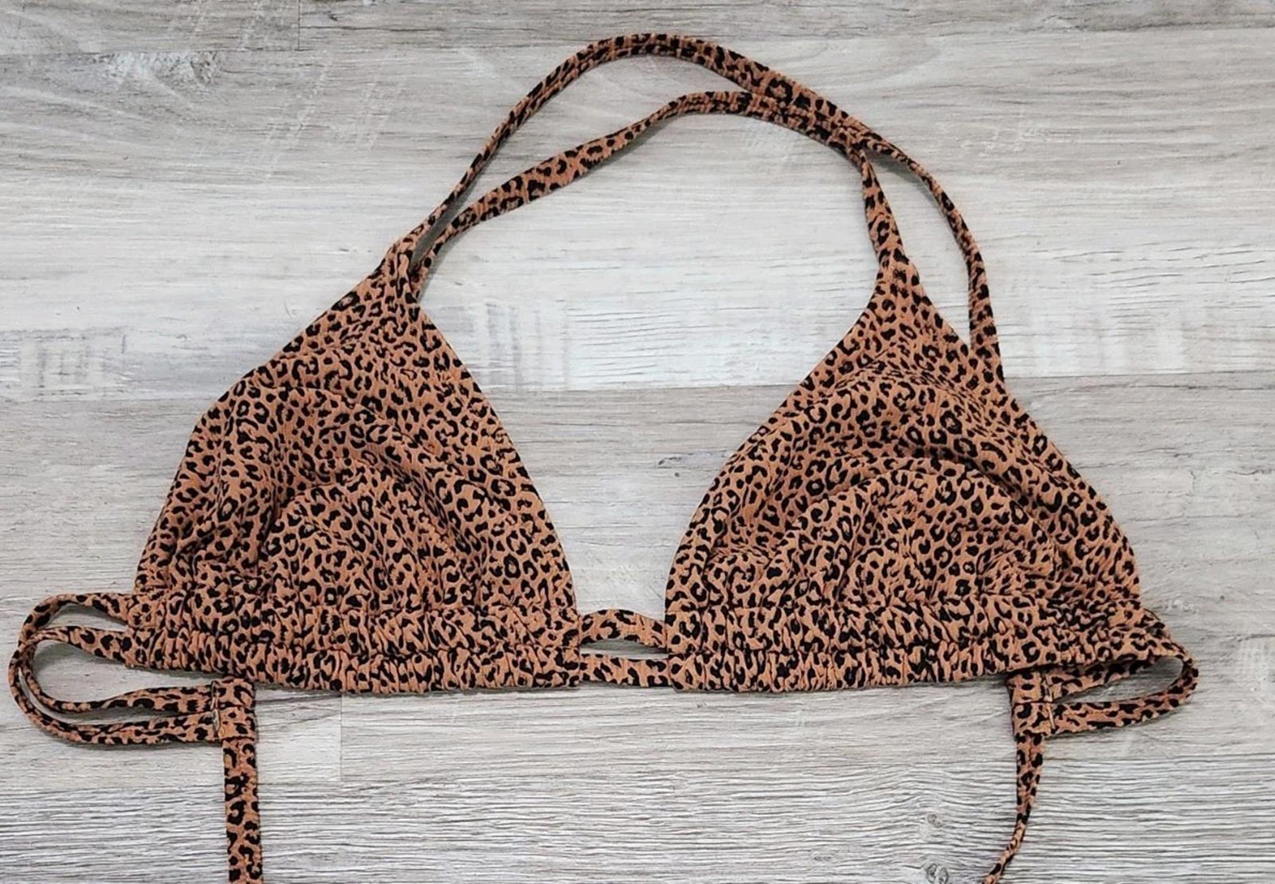 Xhilaration bikini top d/dd Animal Print Orange Large Swimsuit Top Only