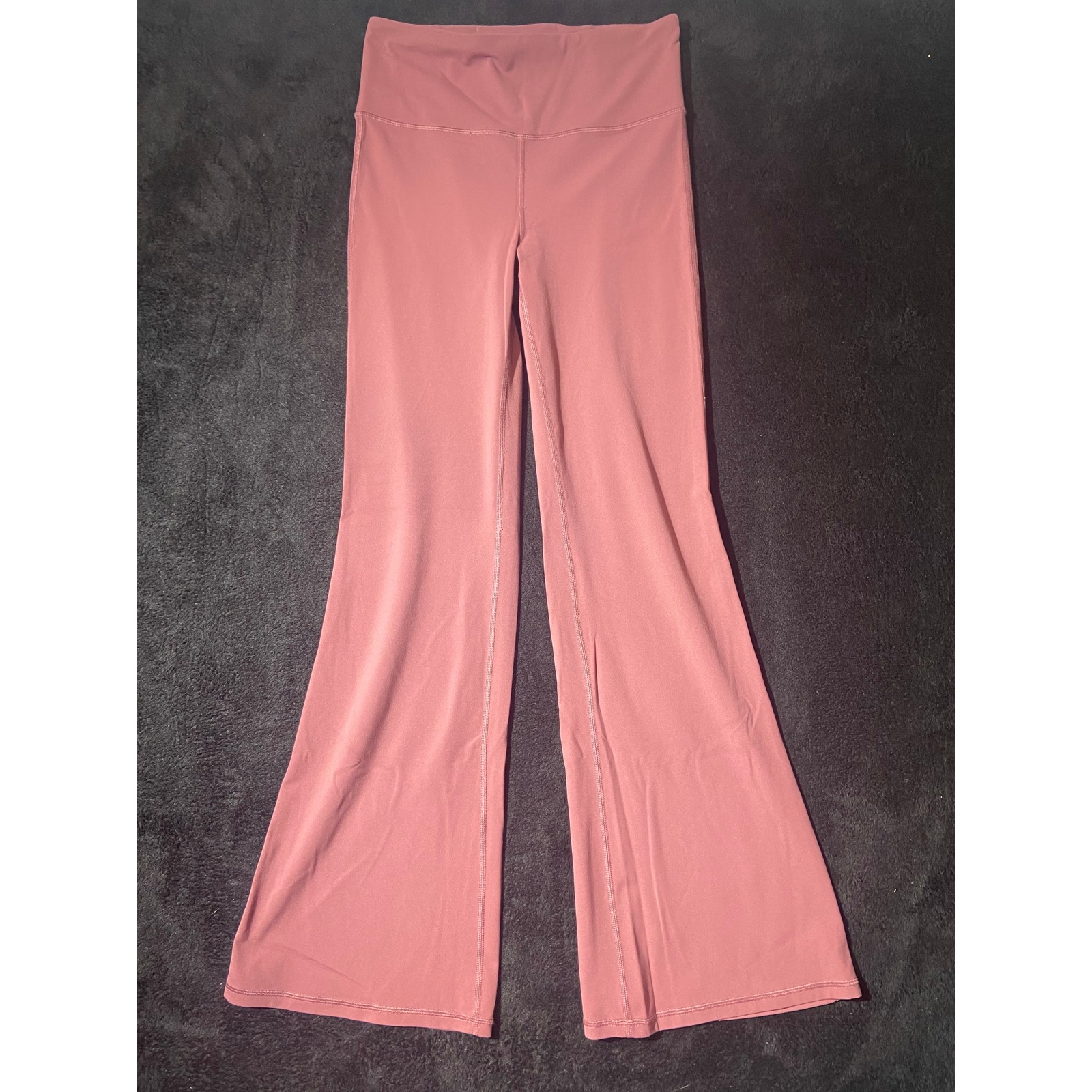 Athleta Elation Flare Pants Wide Leg High Rise Yoga Gym Mauve Size M