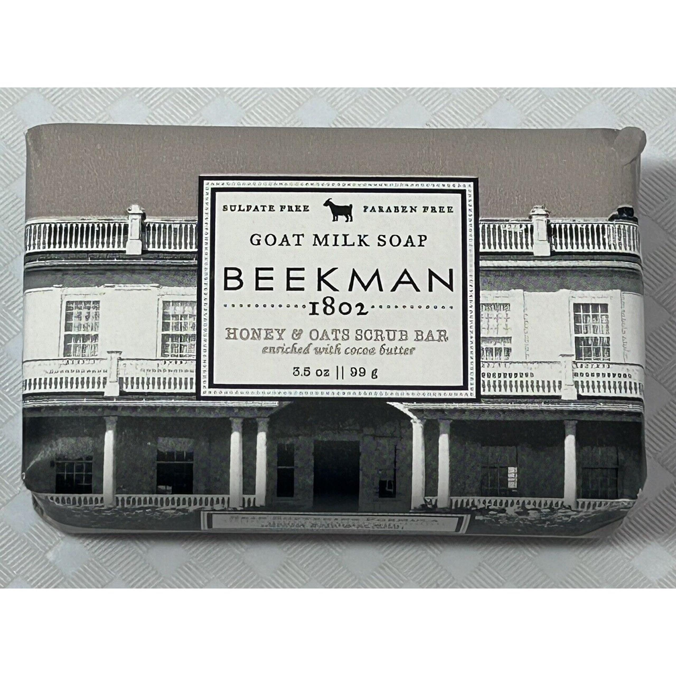 NEW BEEKMAN 1802 Goat Milk Soap Honey & Oats Scrub Shower Bath Bar 3.5 oz USA
