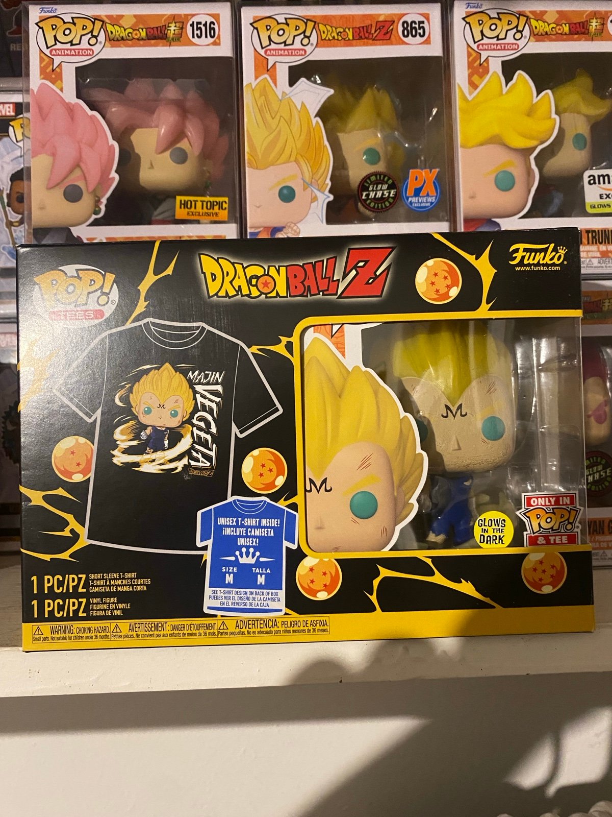 Majin Vegeta glow in the dark pop and tee bundle