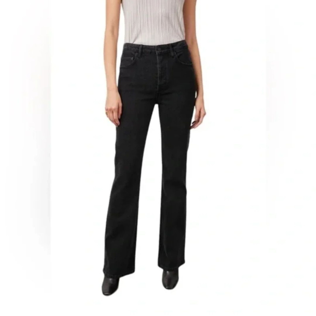 New NWT Rails Sunset Jeans Black High Rise Slim FLARE Size 26 34 Inseam
