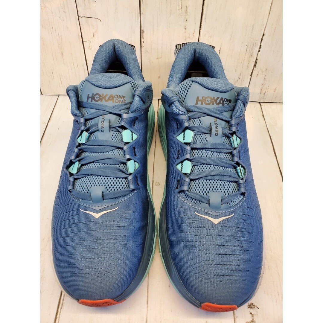 HOKA ONE ONE Gaviota 3 Men's Sz 12.5 D hot Running Shoes Blue Sharkskin (RTAR) Nice!