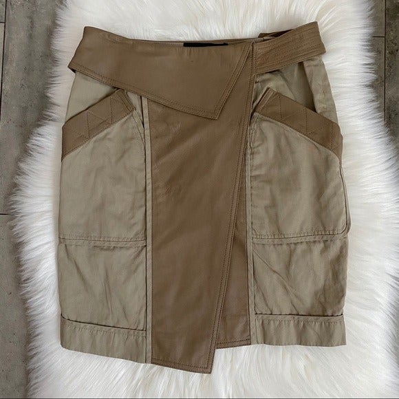 Alexander Wang tan leather trim skirt 2