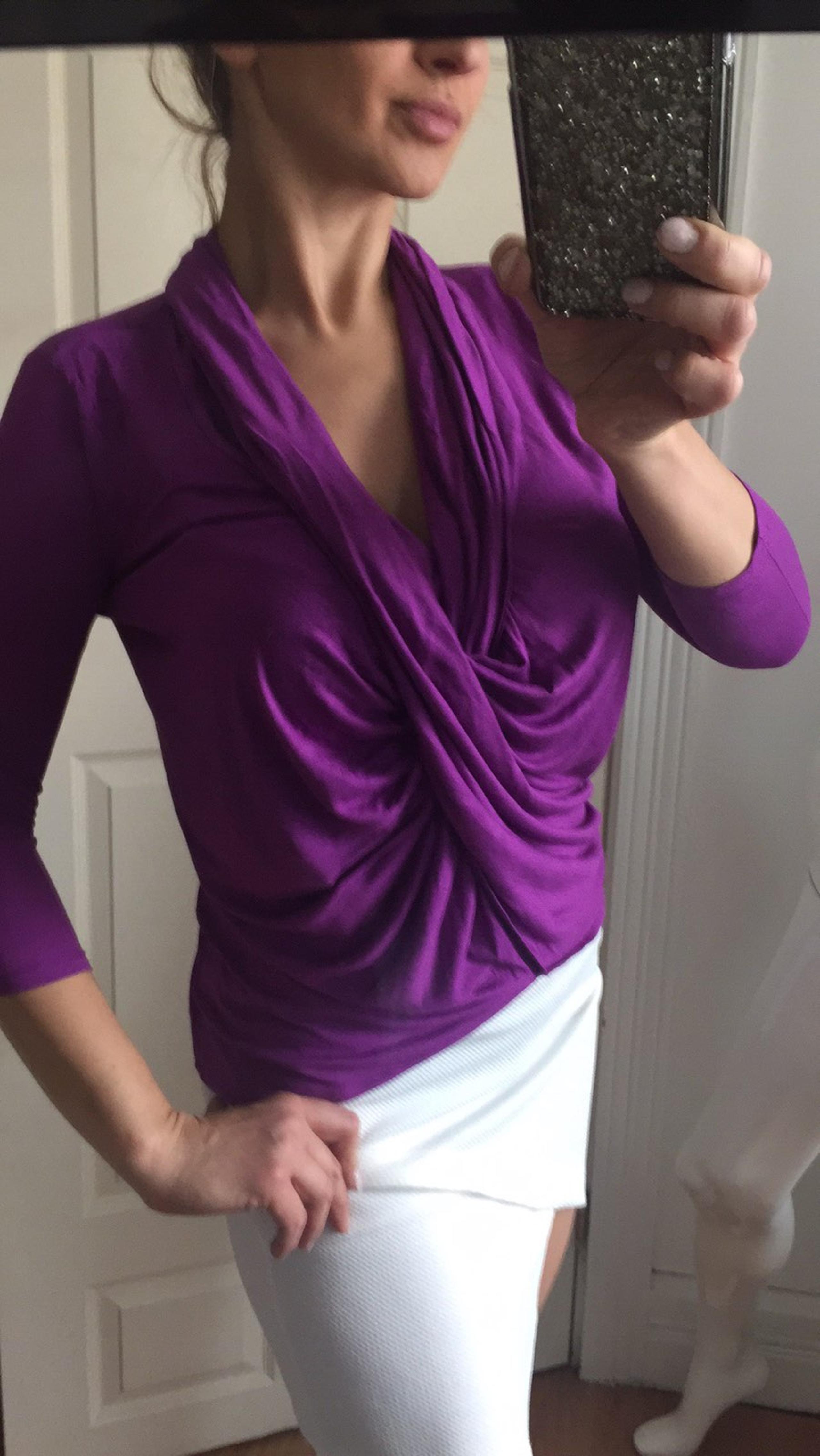 jennifer lopez sexy Purple Knit Top XS