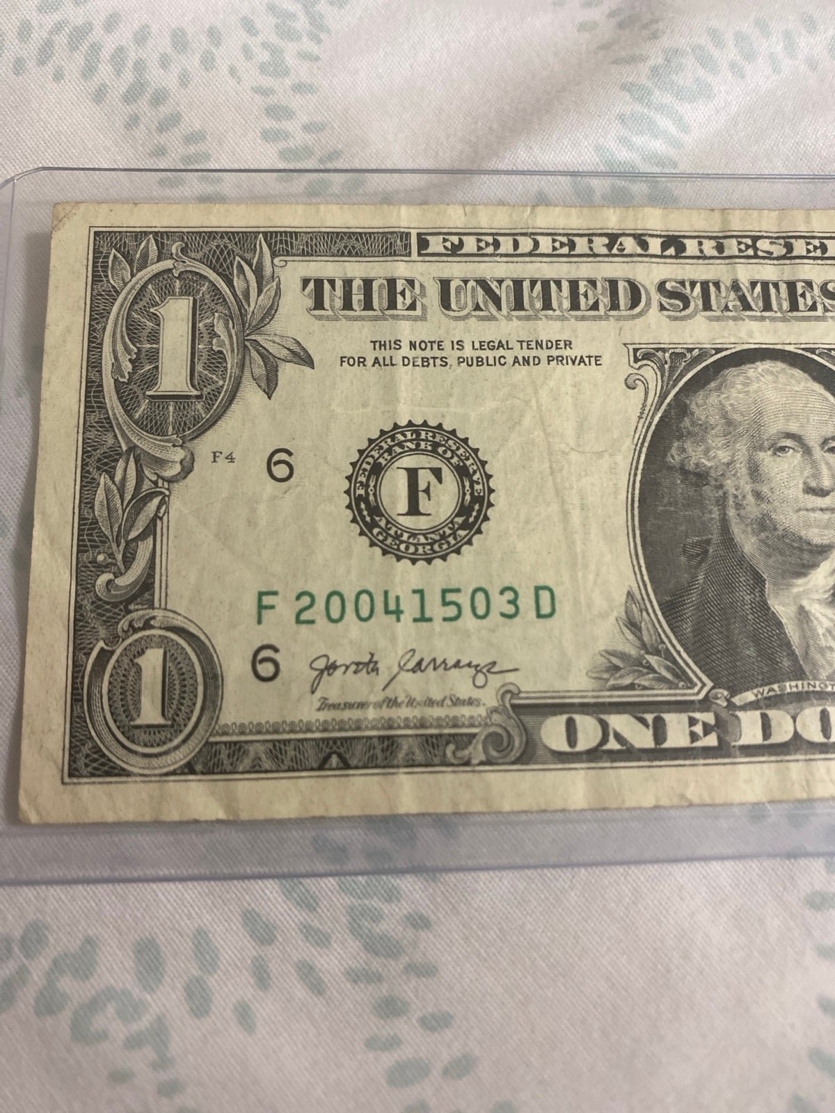 1 Dollar Bill Note Birthdate or Yeardate