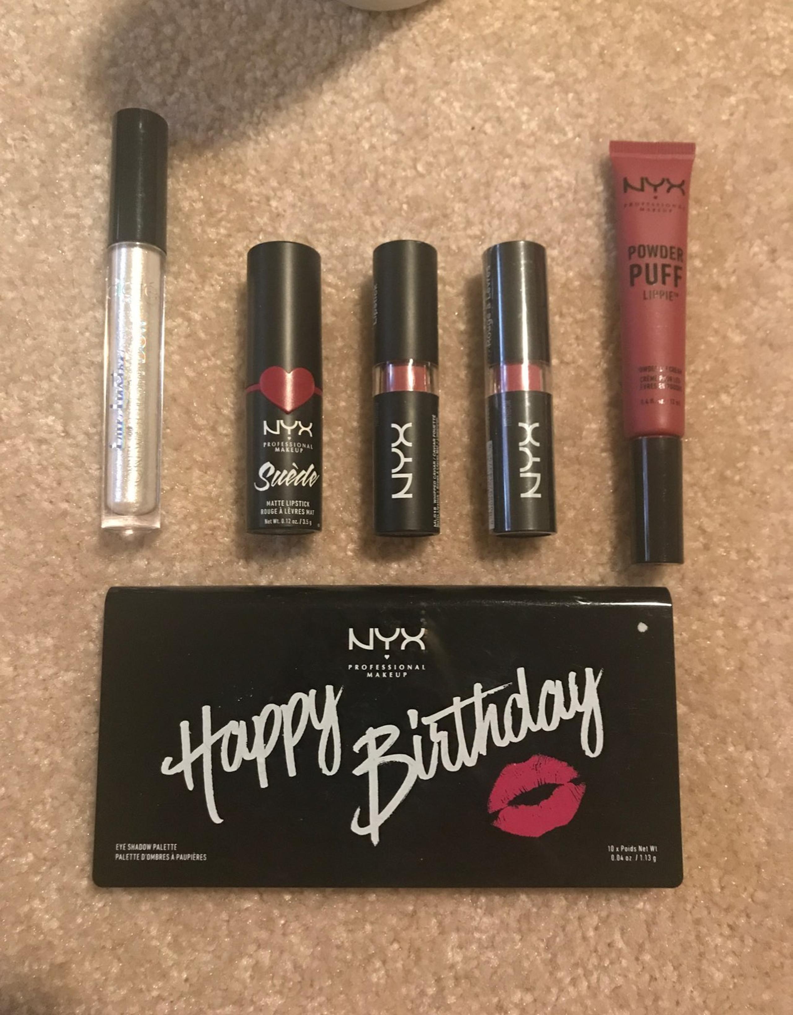 NYX makeup lot palette 5 lipsticks gloss