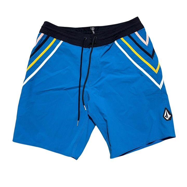 Volcom Men Size 31 Blue Ocean Stone Liberators Mod-Tech Swim Board Short NWOT