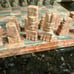 Stone Pink Onyx White Marbled Chess Board 14”With Chess Pieces 2-3”