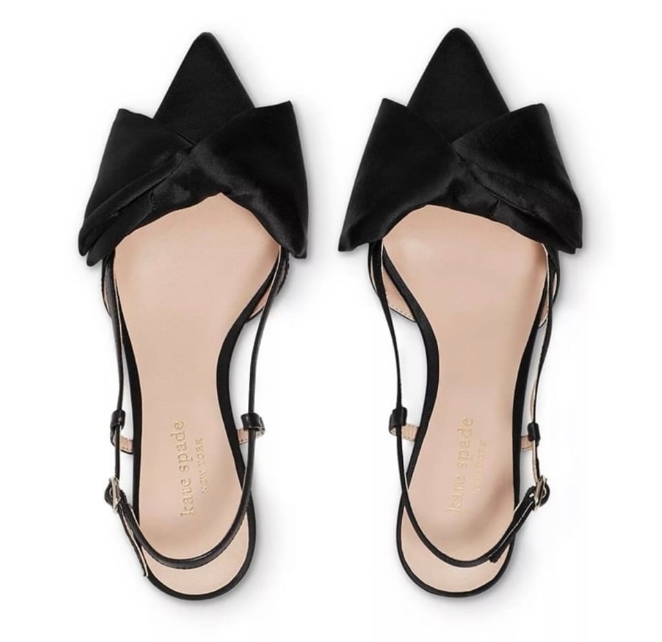 NEW! Kate Spade New York Marseille Satin Slingback Pumps Black 8B