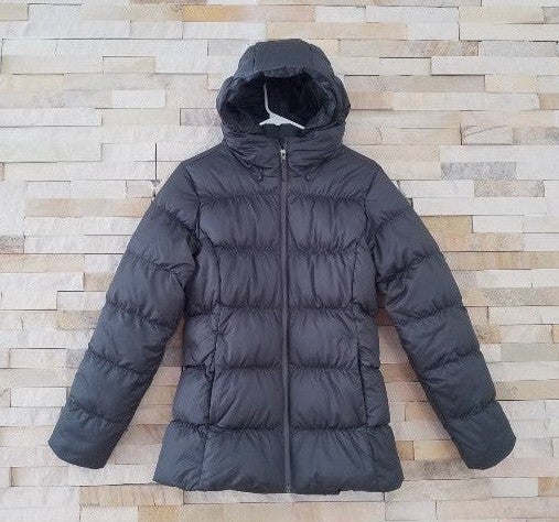 Patagonia Womens XS Puffer Long Length Parka Jacket Grey Winter Puff Bubble Coat