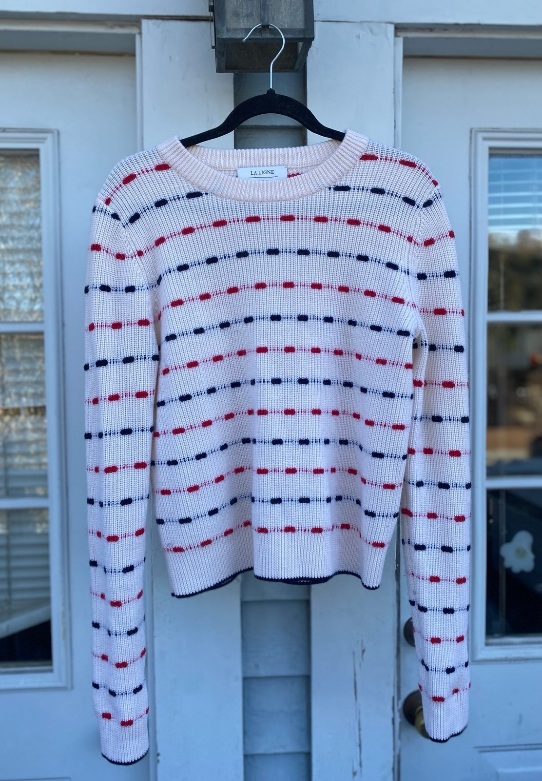 La Ligne Jacquard Stripe Wool Dash Sweater, Size M