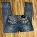 Miss me bling cuffed capri