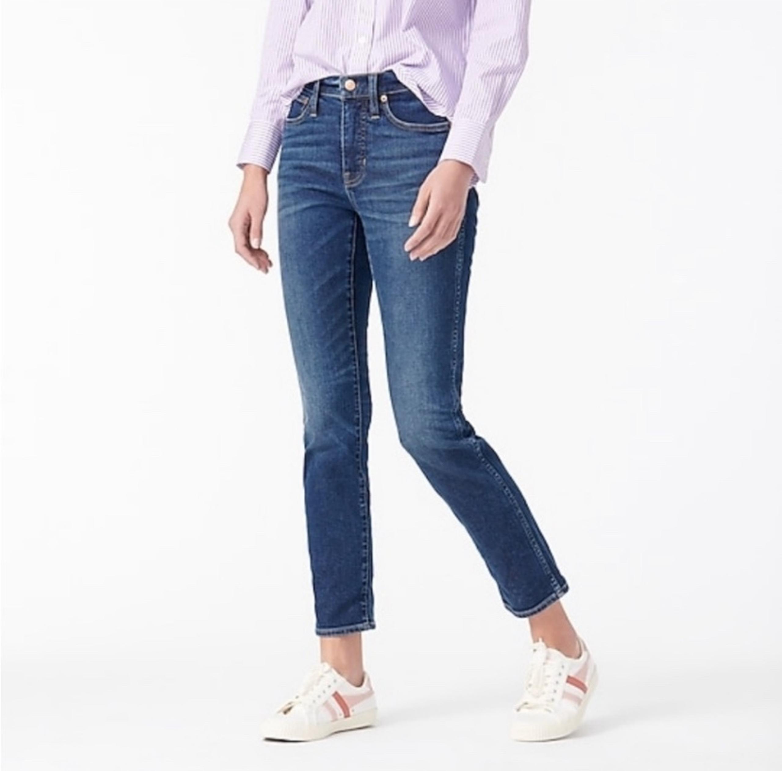 J Crew Denim 9" Vintage Straight Ankle Jeans Womens Blue Cotton Blend Sz 30”