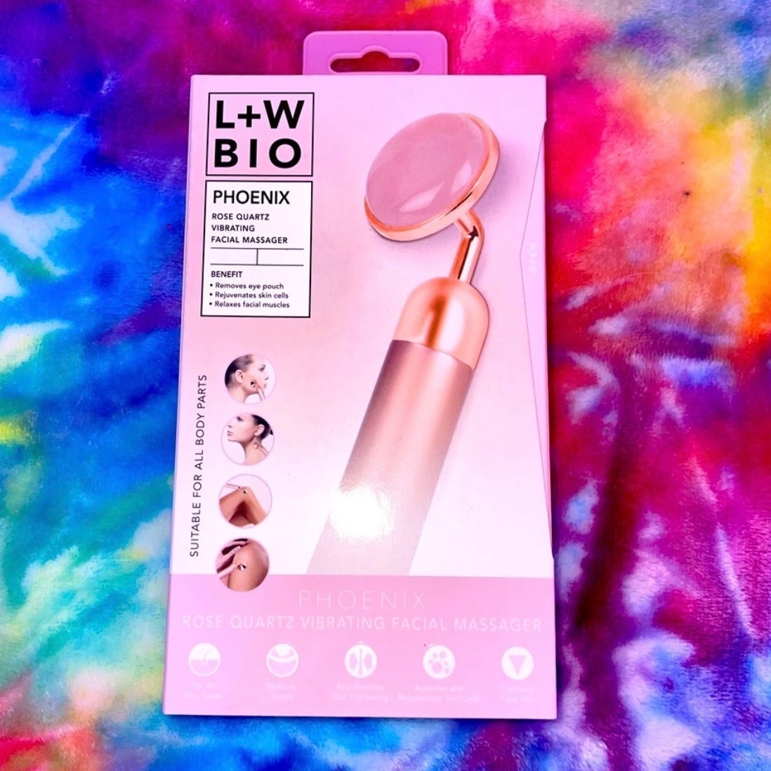 Luxe + Willow Phoenix Rose Quartz Stone Vibrating Facial Massager in Rose Gold NY10628 Luxe + Willow Phoenix Rose Quartz Stone Vibrating Facial Massager in Rose Gold NY10628