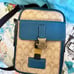 Coach Khaki Blue Jay Coated Canvas Colorblock Track Pack Shoulder Bag
