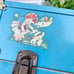 Vintage Blue Metal Doll Steamer Trunk Case Nursery Rhyme Decal