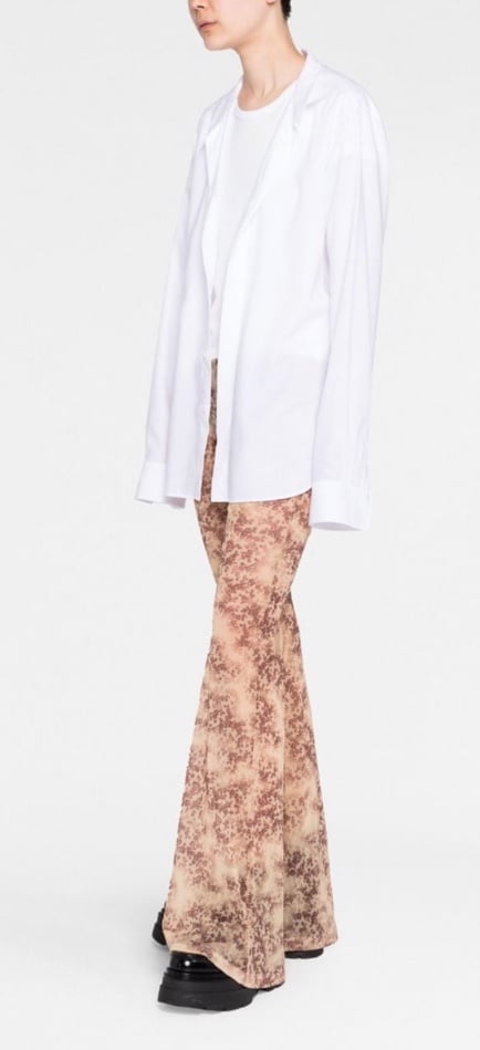 Commission flared mesh trousers
