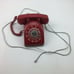 Vintage Stromberg Red Rotary Dial Desk Telephone Phone Receiver Cord 500DN 7 83