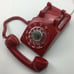 Vintage Stromberg Red Rotary Dial Desk Telephone Phone Receiver Cord 500DN 7 83
