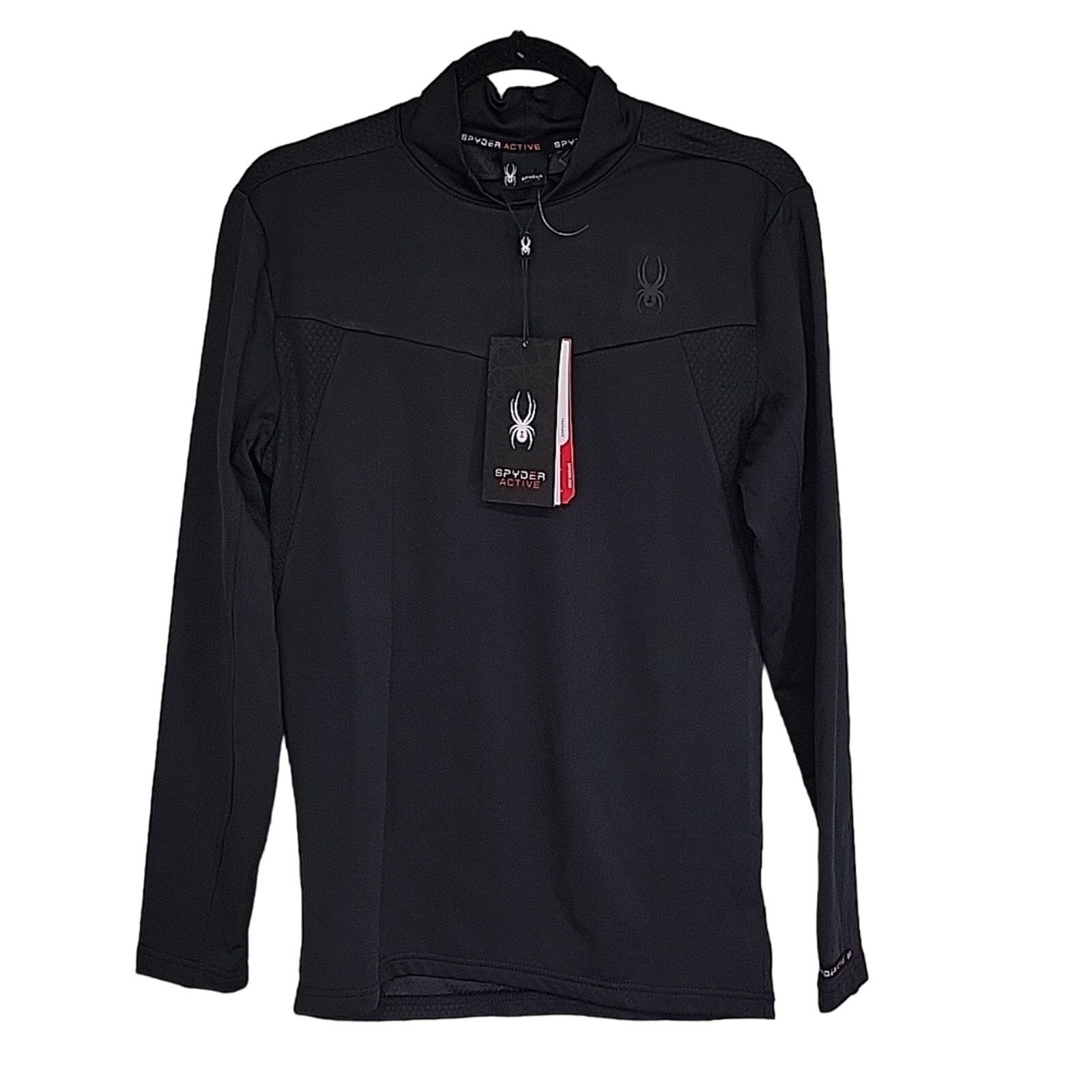 Spyder Active Black Pullover Athletic Shirt, Men's Medium, NWT