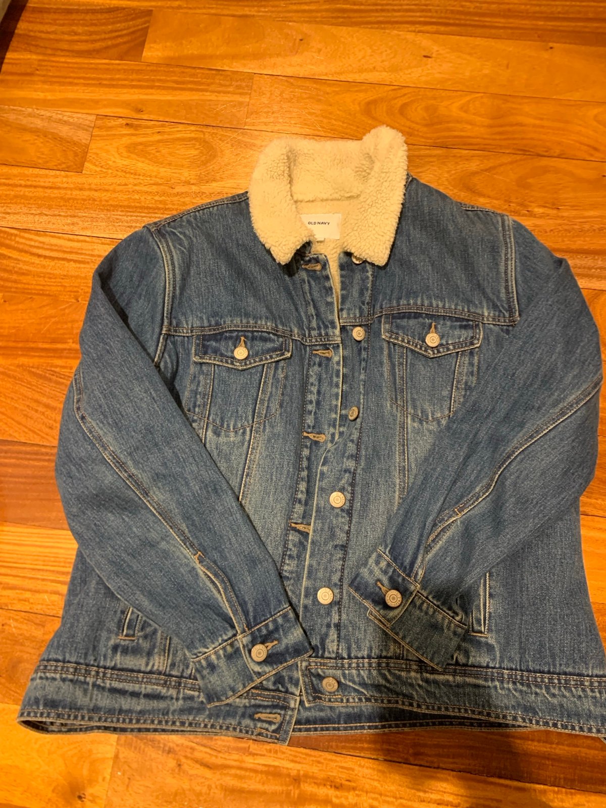 old navy sherpa denim jacket