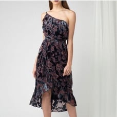 Adelyn Rae Angie Midi Floral One Shoulder Dress
