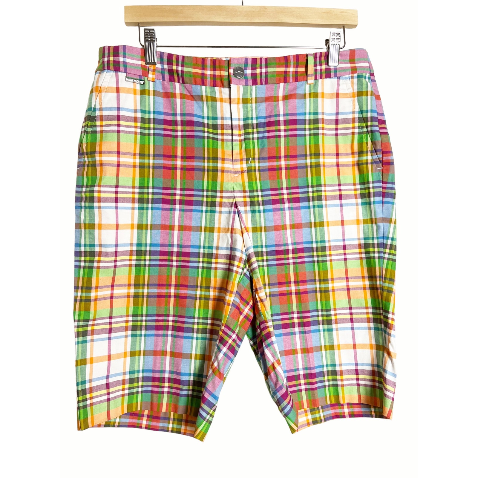 Polo RALPH Lauren Vintage Sport Plaid Beemuda Shorts Size 10