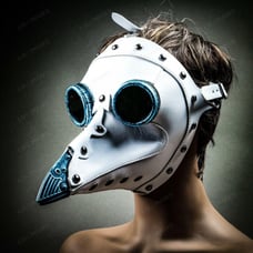 White Blue Plague Doctor Mask Cosplay