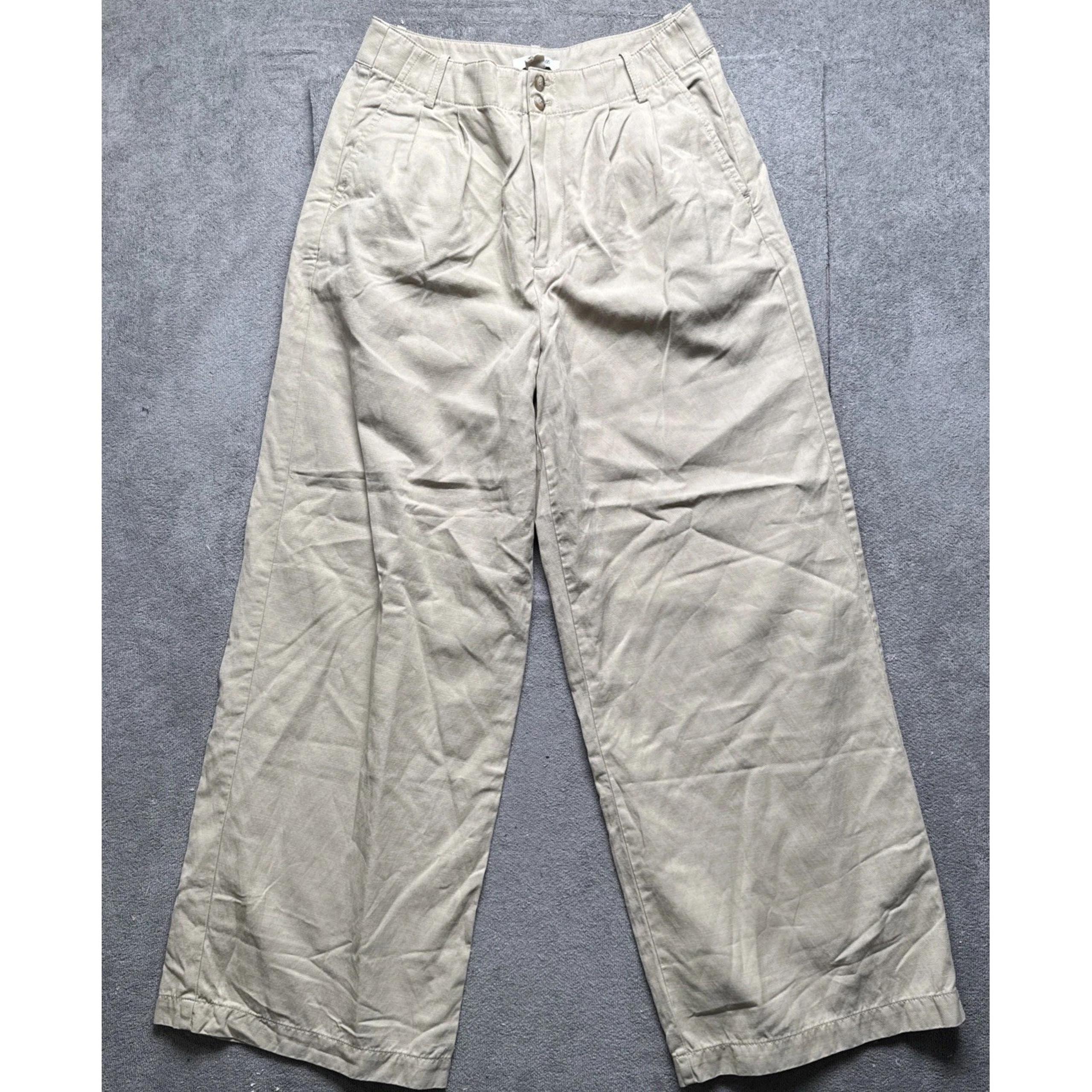 Madewell Khaki Wide Leg Pants Women's Size 6 High Rise Cotton Workwear Chino