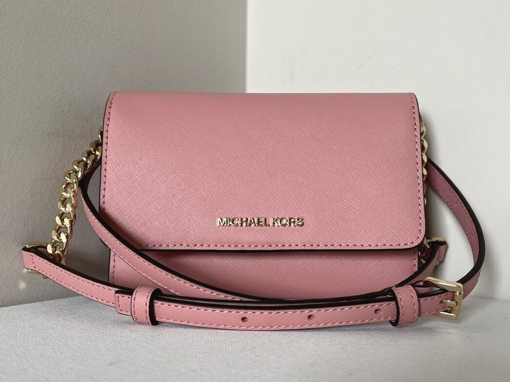 michael michael kors jet set travel saffiano leather smartphone crossbody