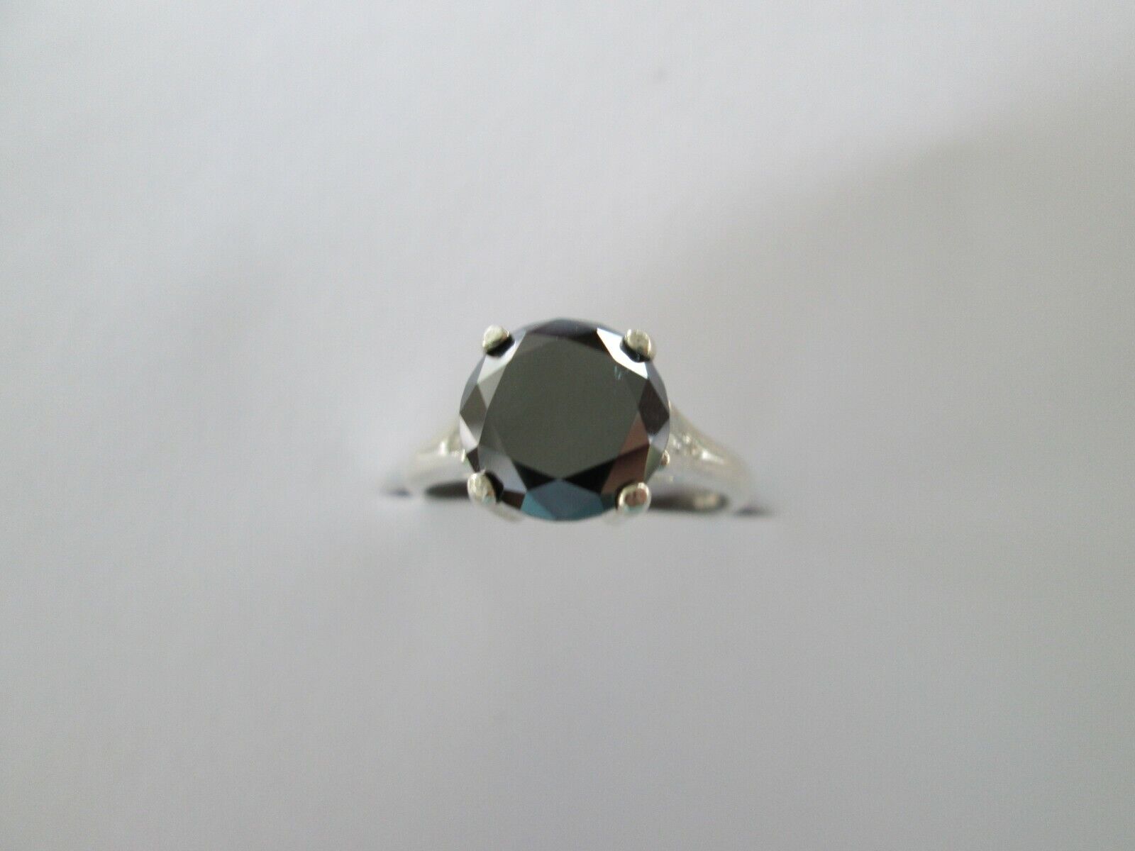 2.31ct 100% REAL NATURAL BLACK DIAMOND RING,CERTIFICA TE,FREE DIA TESTER,SIZE 10
