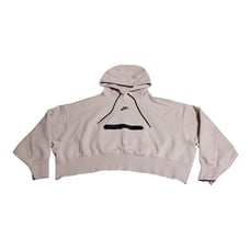 Nike Women's Sportswear Tech Fleece Oversized Crop Hoodie Pink Sz S DR4973-601