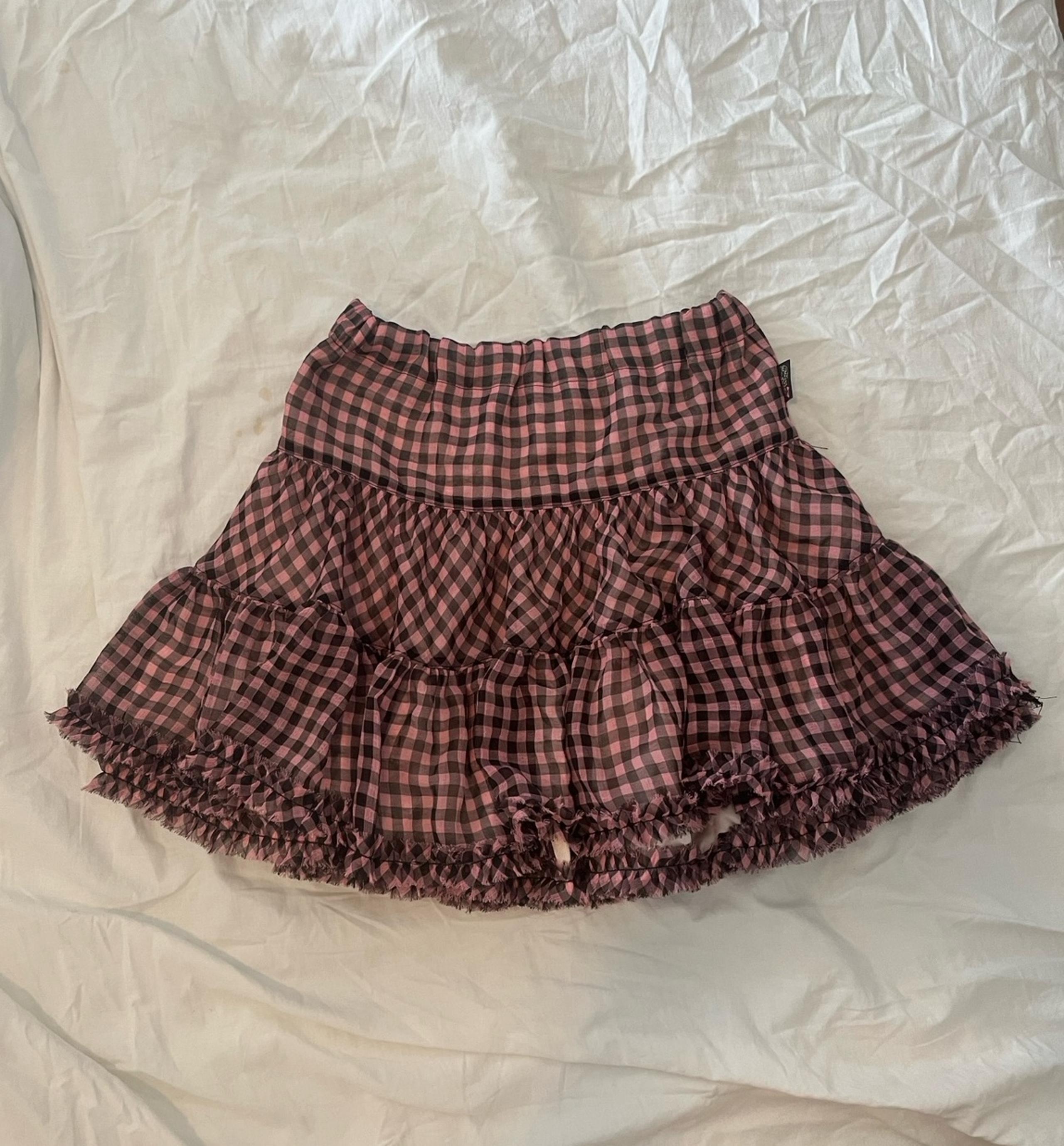 layered gingham mezzo piano skirt