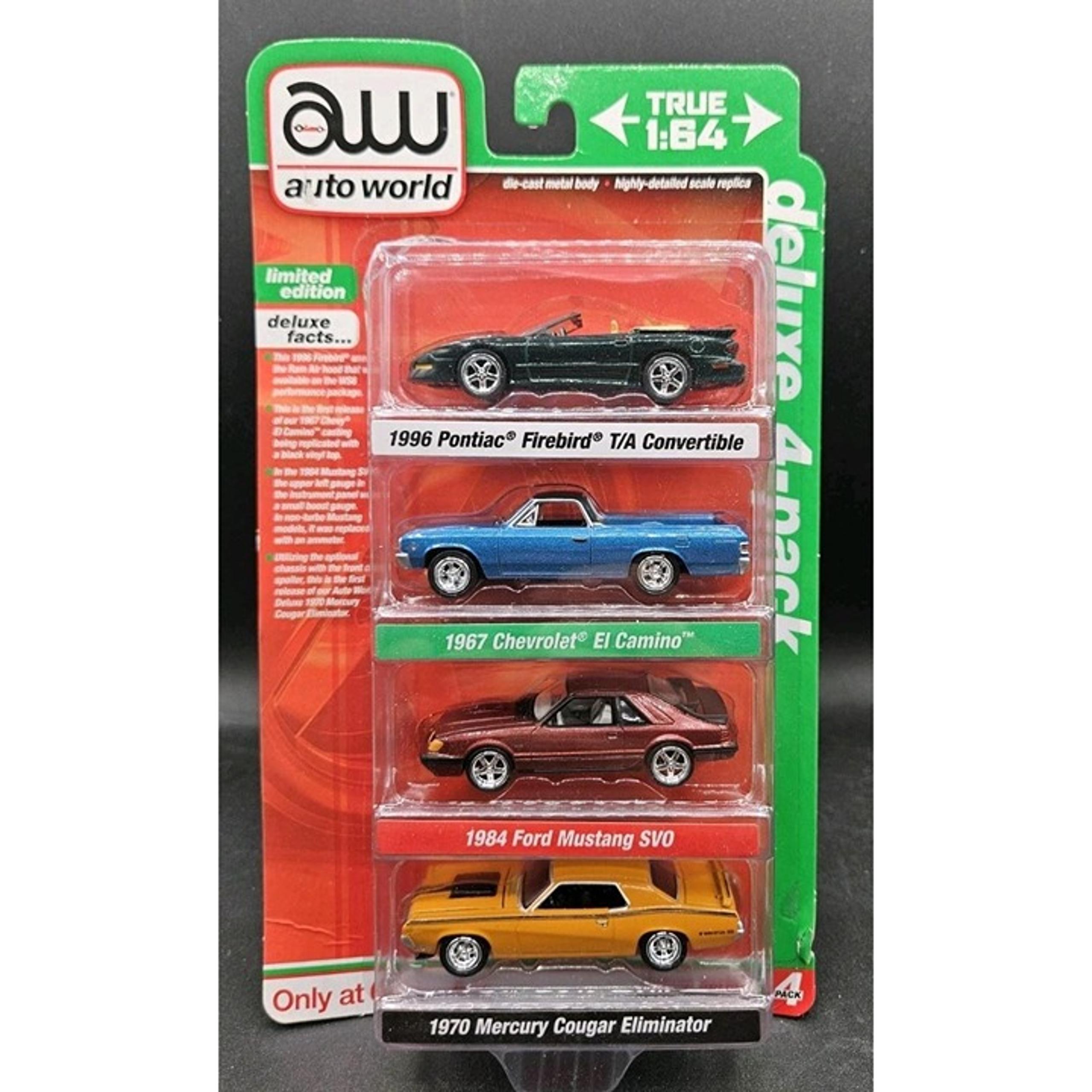 Round 2 Auto World Diecast Model Car Pack Limited Edition 4Pack Collector Retro