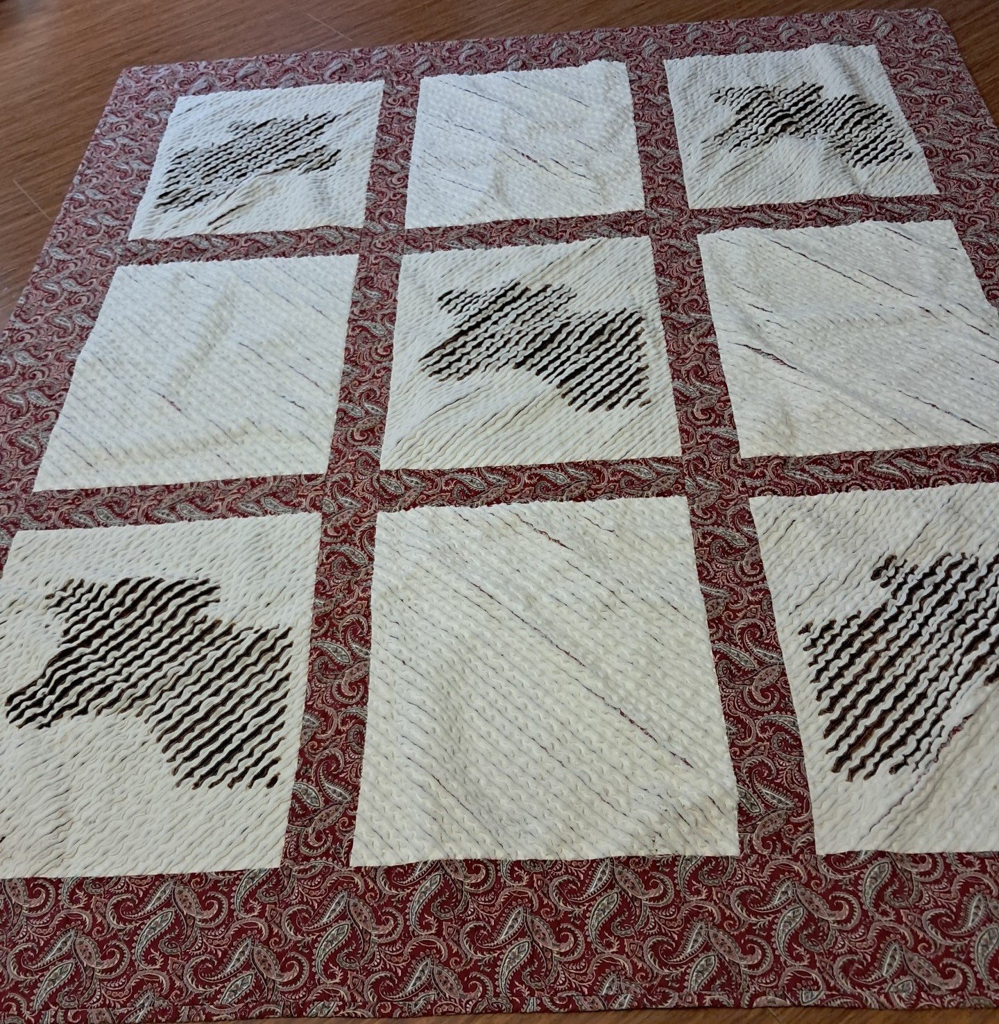 QUILT HANDMADE CHENILLE AND PAISLEY #130