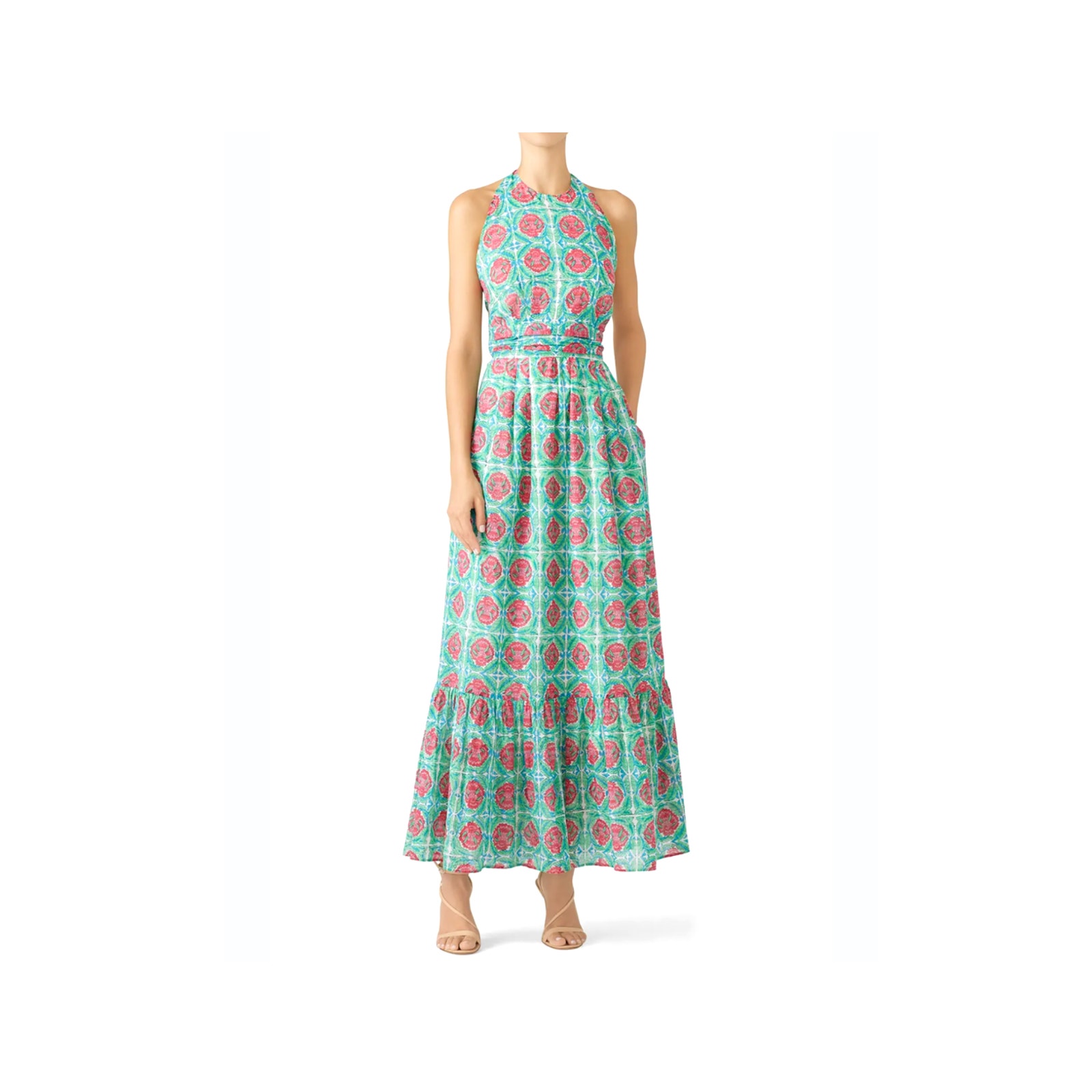 Banjanan Printed Capri Maxi Dress w/ Pockets XL NWT