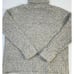 Vintage 90s Womens Large Merino Wool Chunky Turtleneck Sweater Beige