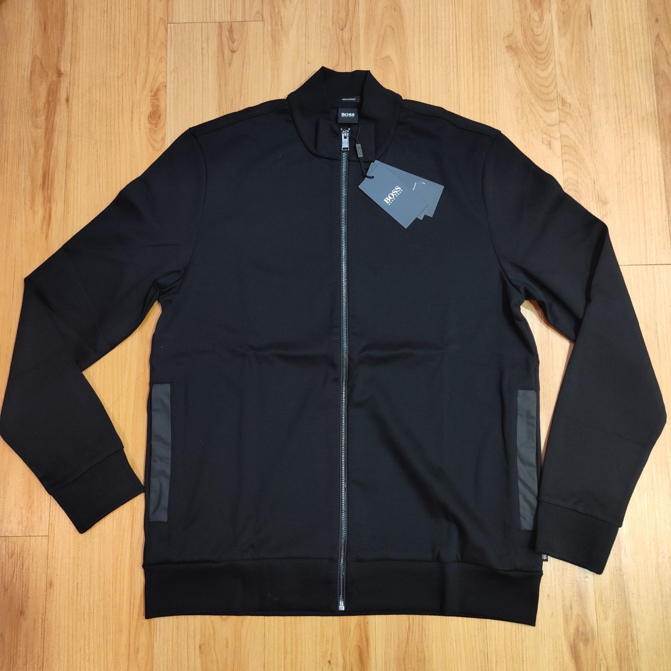 Hugo Boss Shepherd Track Jacket Black Sz L Full Zip