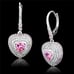 TS505 - Rhodium 925 Sterling Silver Earrings with AAA Grade CZ in Rose