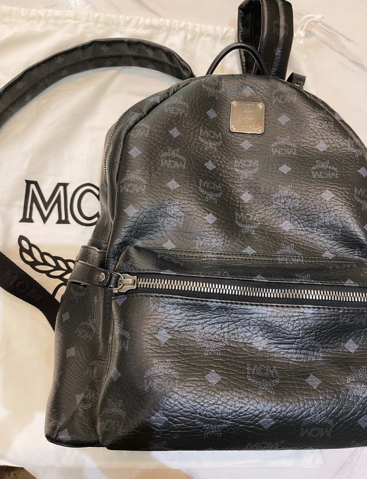 Authentic MCM leather backpack