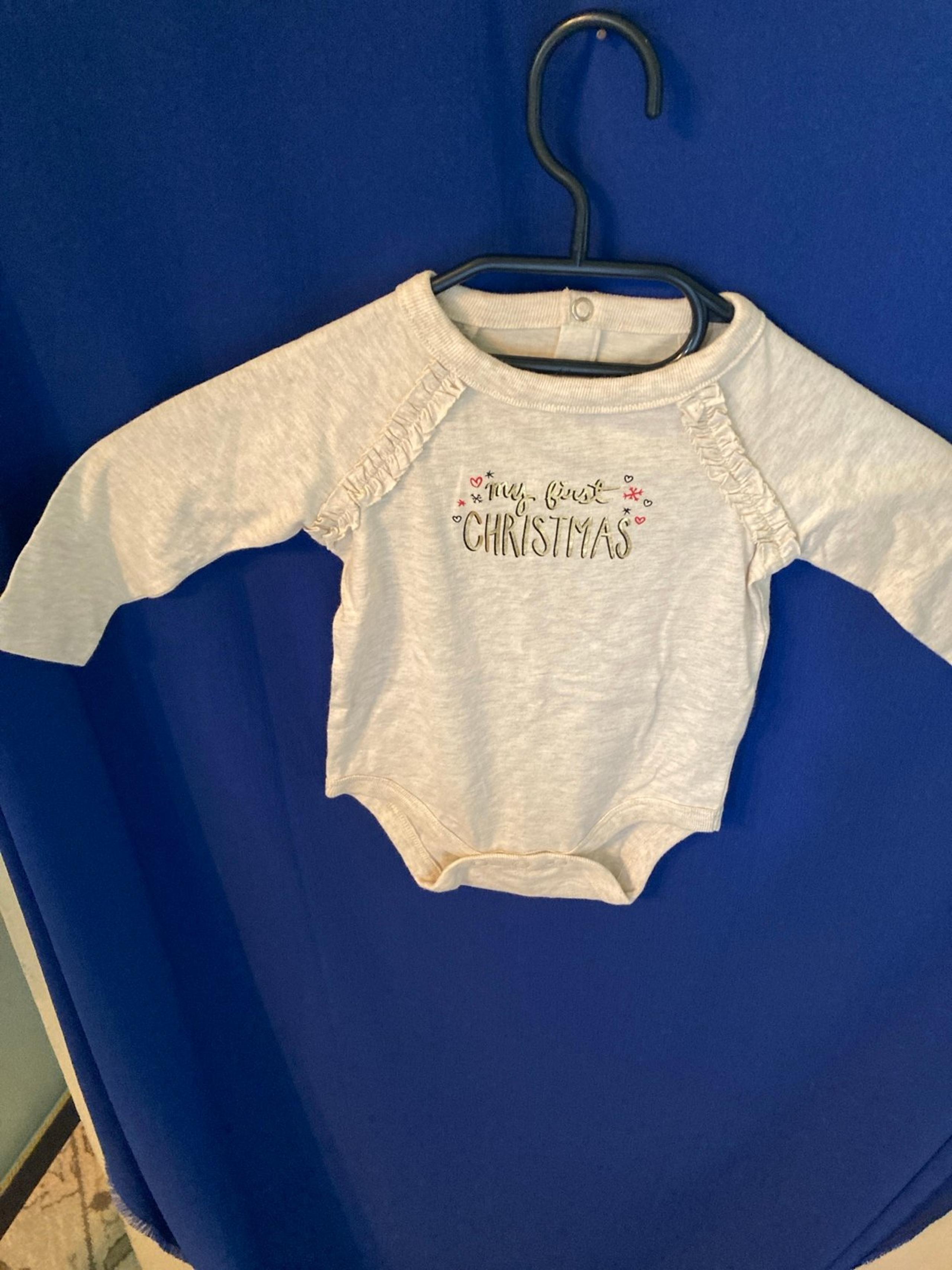 Onesie By: JUMPING BEANS- SIZE 3 MTHS- “MY FIRST CHRISTMAS” - Perfect Condition