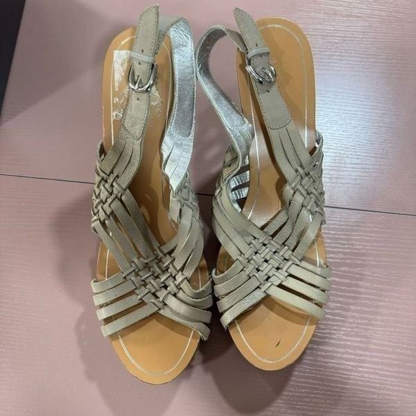Banana Republic Wooden Platform Sandals Size 10
