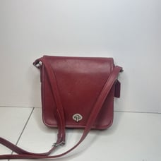 Coach Legacy Red Leather Authentic Crossbody Bag Designer Purse Womens Charm