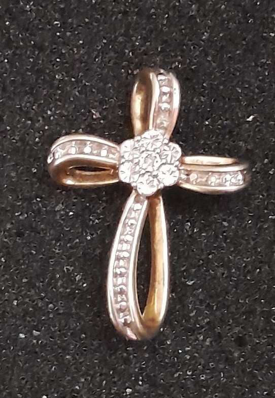 925 Gold Plated Diamond Cross Pendant