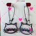 New Luv Betsey by Betsey Johnson Multicolor Metal Cat Shepherd Hook Earrings
