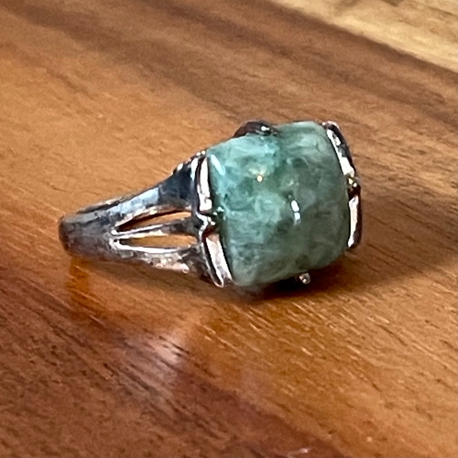 Amazonite Large Stone Sterling Silver 925 Ring Woman’s Size 9